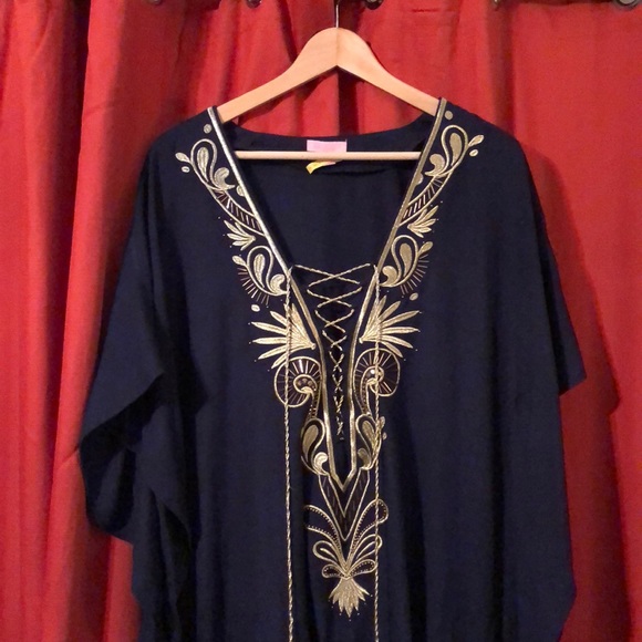 Lilly Pulitzer Dresses & Skirts - Lilly Pulitzer Navy Embroidered Tassel Dress